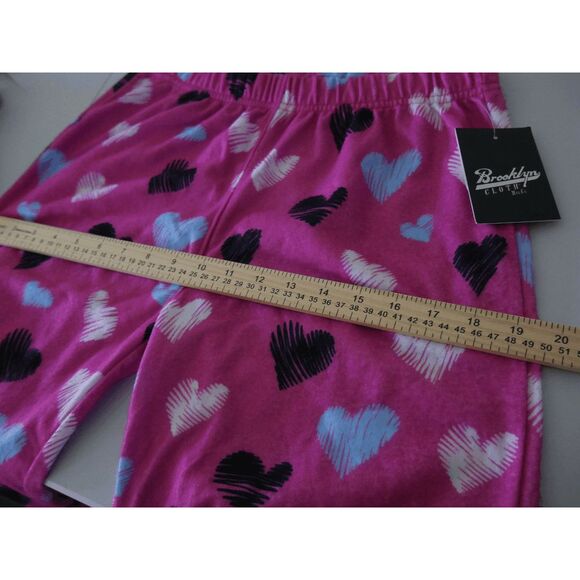 Brooklyn Cloth Girls Heart Print Lounge Pajama Pants Pink Design XL 18/20 - Picture 5 of 8